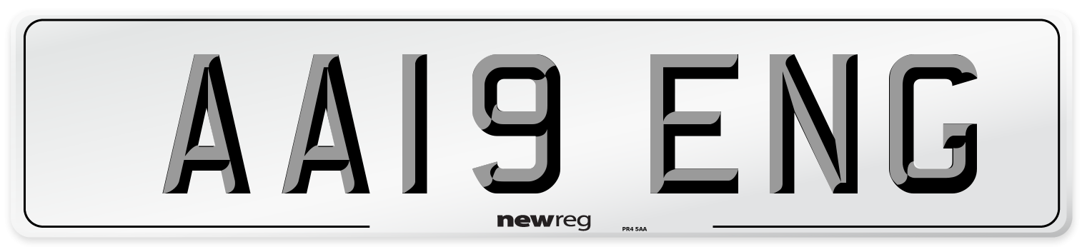 AA19 ENG Number Plate from New Reg